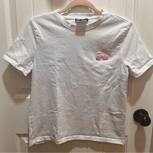 Zara Barbie Embroidered White T-Shirt - L